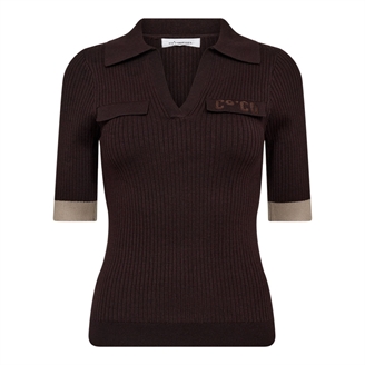 Co'Couture BonnyCC Polo SS Knit Mocca