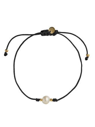 Stine A Big Pearl Berrie Bracelet - Black Ribbon