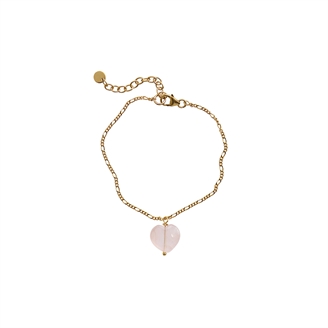 Stine A Amour Bracelet Rose Quartz Guld