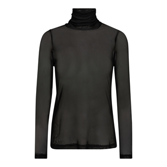 Co'Couture MeshCC Roll-Neck Blouse Black