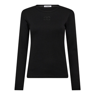 Co'Couture GrannyCC Embroidery LS Tee Black