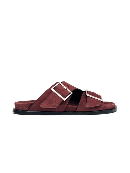 Alohas Alba Suede Burgundy Leather Sandals