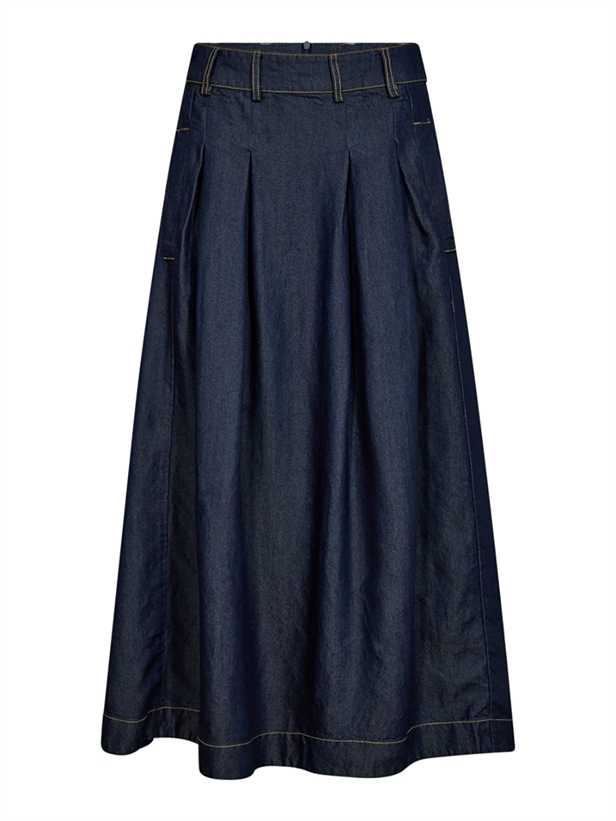 Co\'Couture AnyaCC Denim Pleat Skirt Dark Denim
