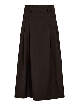 Co'couture LunaCC Pocket Pleat Skirt Dark Brown