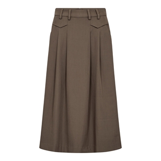 Co'Couture LunaCC Pocket Pleat Skirt Walnut