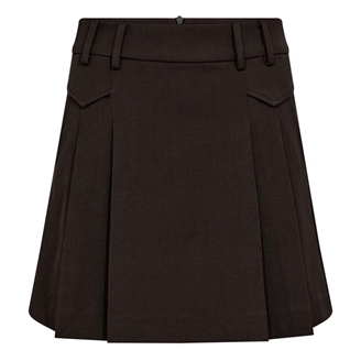 Co'Couture LunaCC Pocket Pleat Mini Skirt Dark Brown