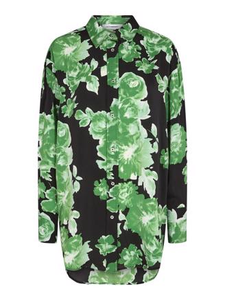 Co'Couture Green Rose Shirt Black
