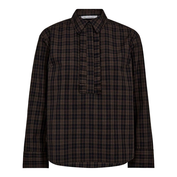 Co\'Couture CoraCC Check Frill Shirt Black