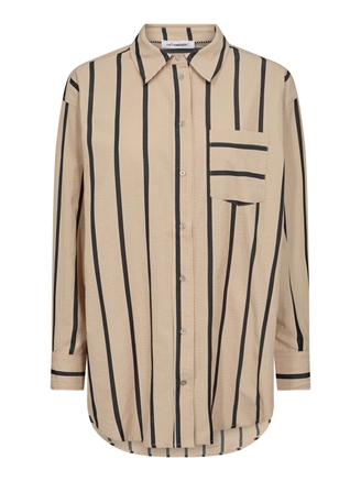 Co'Couture TessieCC Stripe Oversize Shirt BeigeBlack
