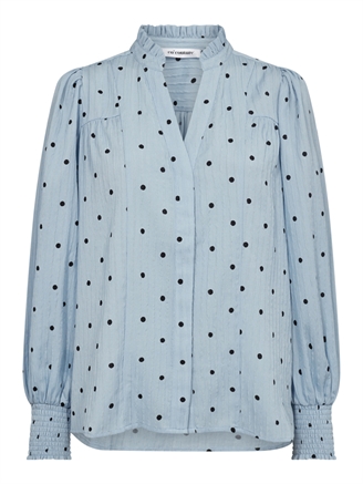Co'Couture DoraCC Dot V-Shirt Pale Blue