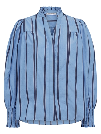 Co'Couture TessieCC Stripe V-Shirt Skye Blue