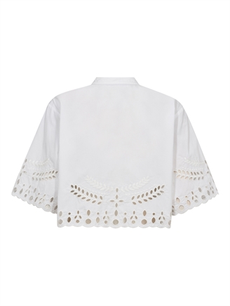 Co\'Couture PrimaCC Embroidery Crop Shirt White