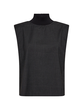 Co'Couture KayaCC Rib Turtleneck Vest Antracit