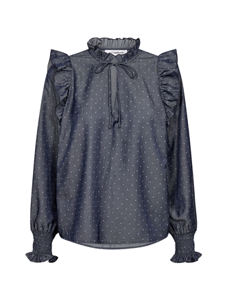 Co'Couture DianaCC Dot Frill Blouse Navy