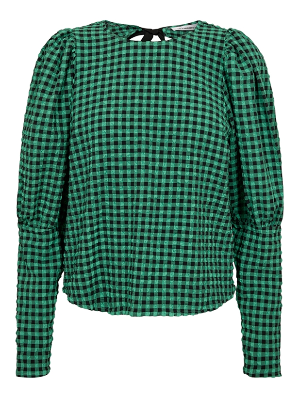 Co\'Couture CalebCC Check Bow Blouse Green