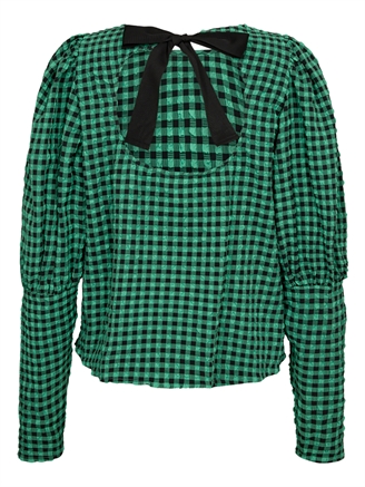 Co\'Couture CalebCC Check Bow Blouse Green