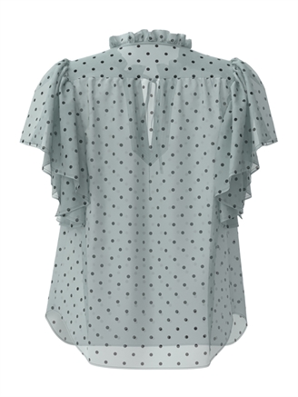 Co\'Couture DionneCC Dot SS Frill Top Pale Blue