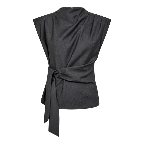 Co\'Couture SagaCC Pleat Top Mid Grey