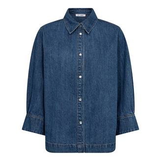 Co'Couture DelinaCC Denim SS Shirt Dark Denim