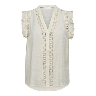 Co'Couture CarynCC Frill Top Off white