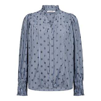 Co'Couture TrixieCC Dot V-Shirt Blue