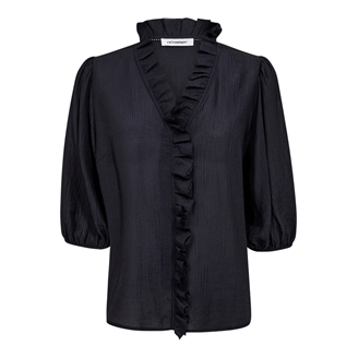 Co'Couture AnikaCC Frill SS Shirt Navy
