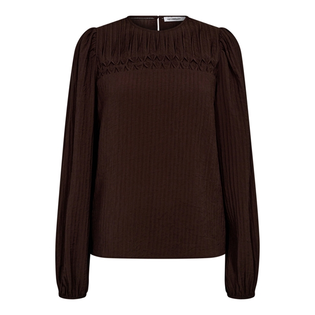 Co\'Couture ShinaCC Pintuck Blouse Dark Brown