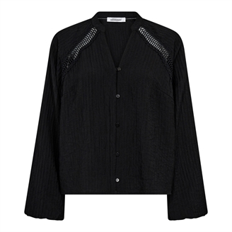Co'Couture ShinaCC Lace V-Shirt Black