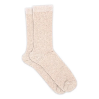 MP Denmark 50104, 108 Fine cotton rib socks Beige Melange
