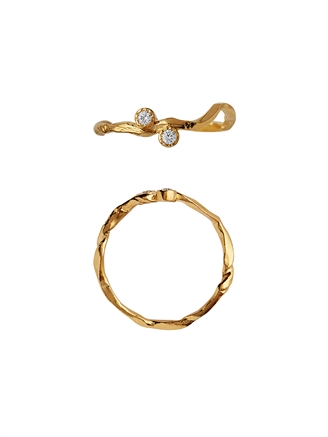 Stine A Flow Ring with Two Stones Guld