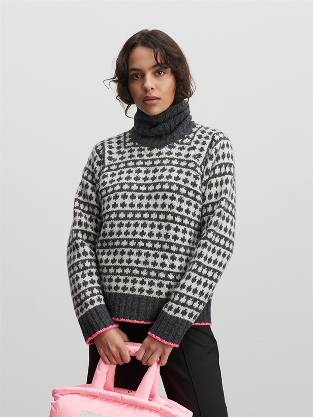 Mads Nørgaard Recycled Iceland Kira Sweater Dark Grey Melange/Winter