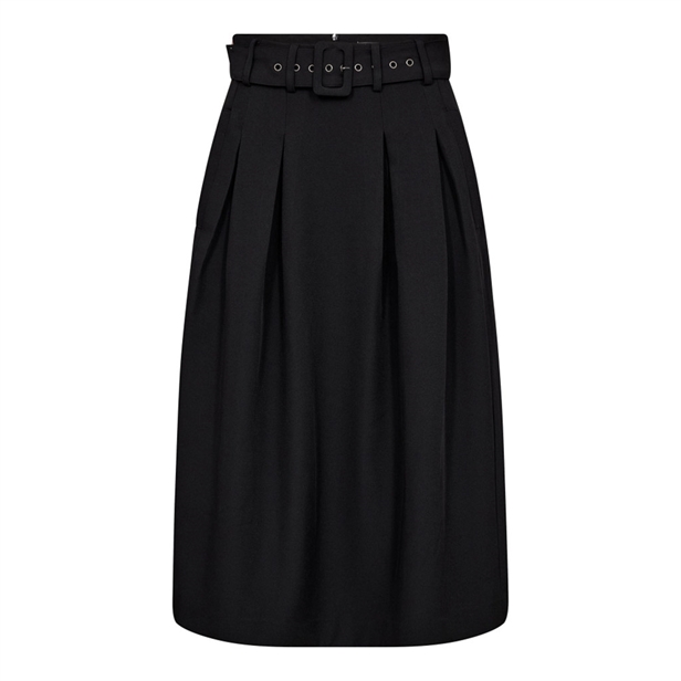 Co\'Couture LunaCC Belt Midi Pleat Skirt Black