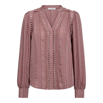 Co'Couture KesiCC Lace V-Shirt Old Rose