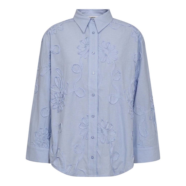 Co\'Couture XavierCC Stripe Flower Shirt Pale Blue