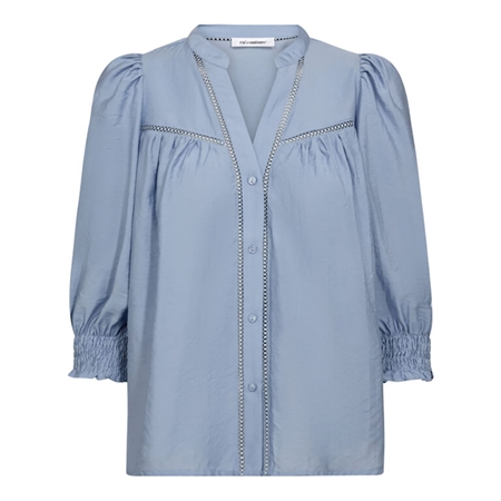 Co'Couture CallumCC Lace Puff V-Shirt Pale Blue