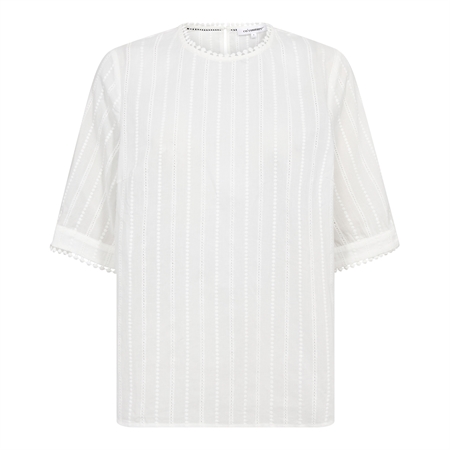 Råhvid Co'Couture BessiCC V-Blouse bomuldsbluse til kvinder hos MAAK Shop - Off-Whit