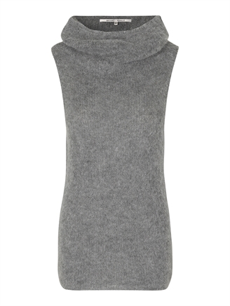 Second Female Kinne Knit Vest Dark Grey Melange
