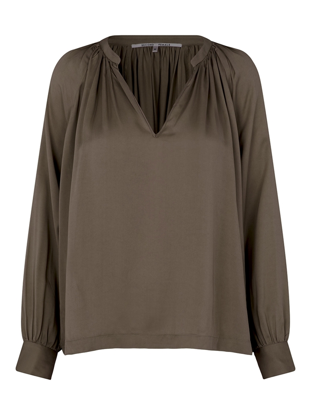 Second Female Drape Tunic Blouse Major Brown