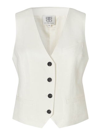 Second Female Lino Waistcoat Antique White
