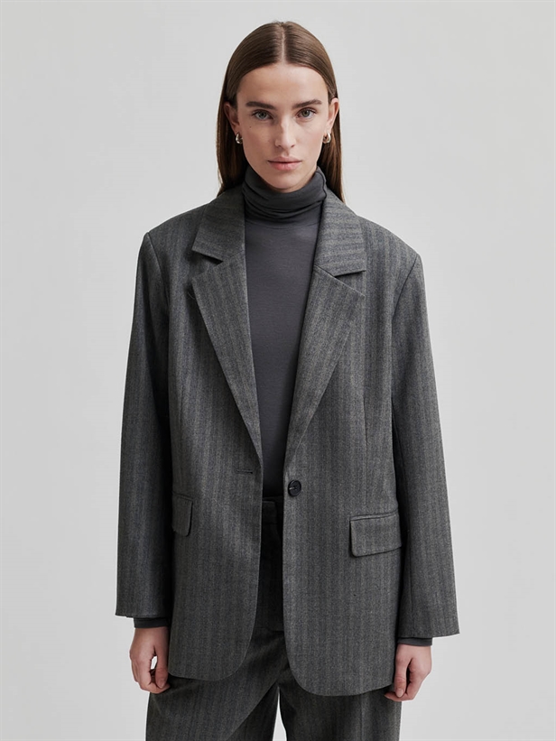 Second Female Hollanda New Blazer Dark Grey Melange