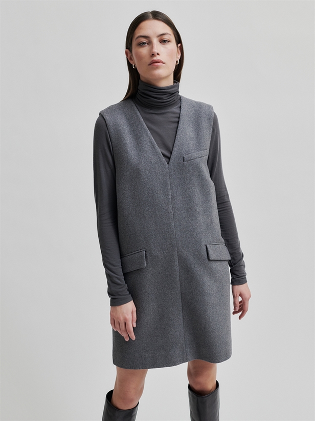 Second Female Vall Spencer Dress Grey Melange