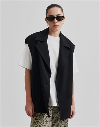 Second Female Fique Oversize Waistcoat Black
