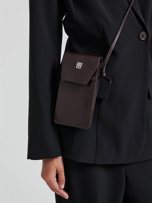 Second Female Verla Leather Phone Bag Chocolate Plum