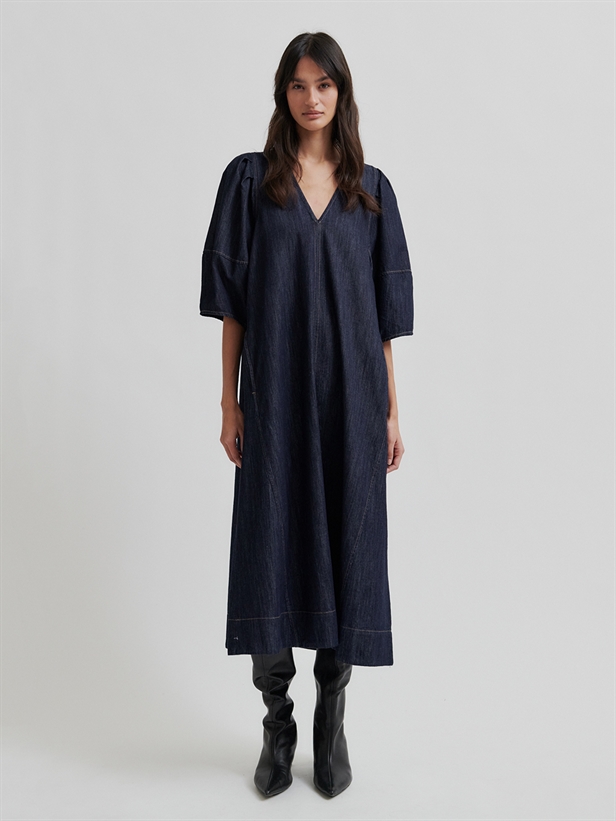 Second Female Dera Denim Dress Dark blue denim