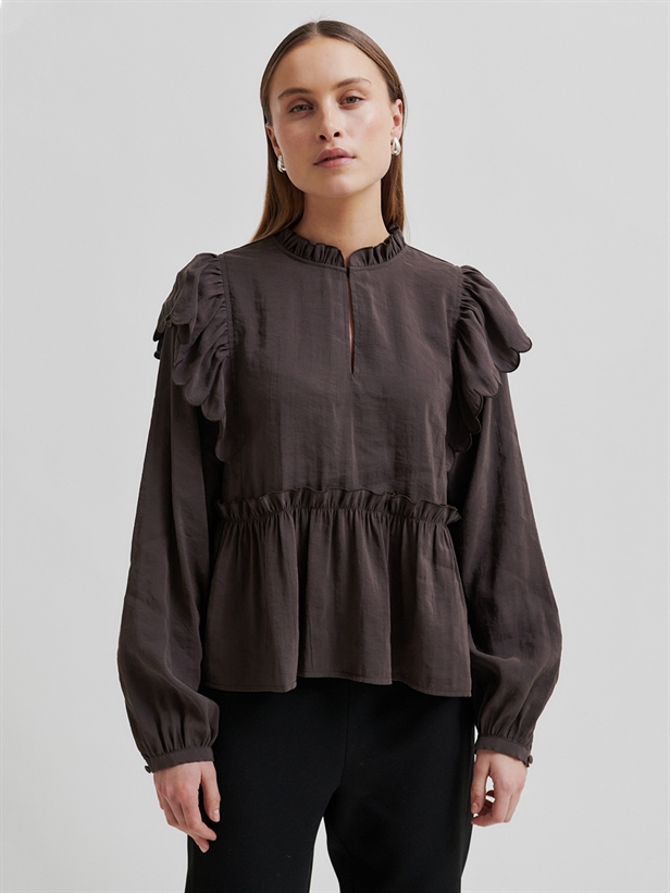 Second Female Terra Frill Blouse Delicioso Plum