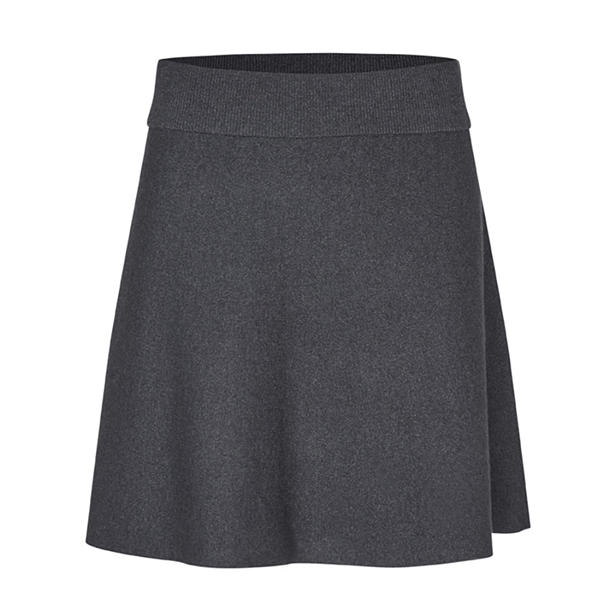Second Female Siv Knit Short Skirt Dark Grey Melange
