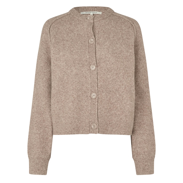 Second Female Banja Knit Raglan Cardigan Camel Melange