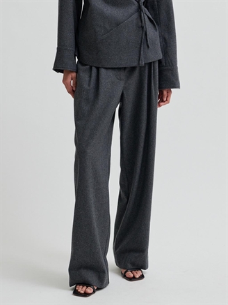 Second Female Milea Trousers Dark Grey Melange