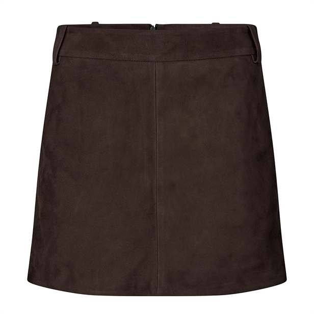 Second Female Noormie Suede Mini Skirt Chocolate Plum