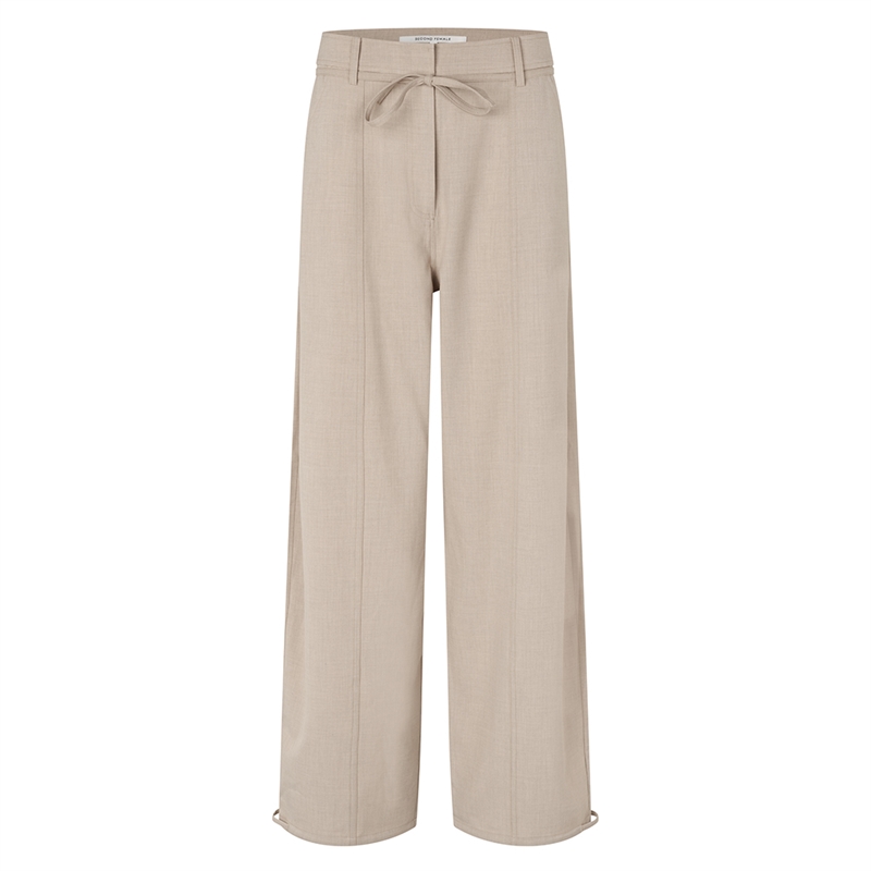 Second Female Zoie Cargo Trousers Light Beige Melange